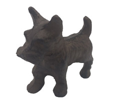 Terrier Dog PAPERWEIGHT SCOTTIE DOG Heavy Cast Iron STATUE SMALL 5'' x 4'' picture