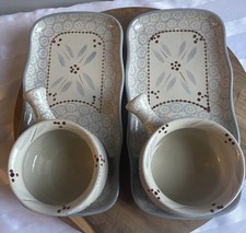 Temp-tations Handled Soup Bowls and Sandwich Platter Sets (2) picture