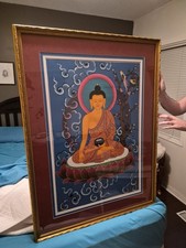 Buddhist Thangka Tangka Tanka Shakyamuni Buddha Hand Painted - STUNNING picture