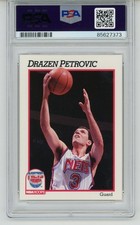 Drazen Petrovic ~ Signed Autographed 1991 NBA Hoops Trading Card Auto ~ PSA DNA picture
