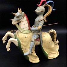 Vintage Andrea Sadek Porcelain Jousting Knight on Horse Figurine picture