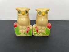 Yellow Owl Salt and Pepper shakers H K Plastic Shaker set Vintage picture