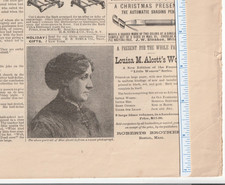 1881 LOUISA MAY ALCOTT Magazine AD~LITTLE WOMEN~J.W Stoakes SHADING PEN/Milan OH picture