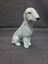VINTAGE 1993 FIGURINE OF A BEDLINGTON TERRIER DOG SIGNED  BY T C SCHOCH #126 picture