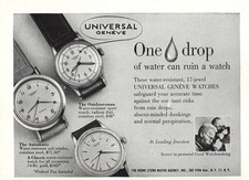 1949 Universal Geneve: One Drop of Water Vintage Print Ad picture