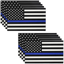 10 calcomanías de bandera de Estados Unidos con línea azul fina para automóvi picture
