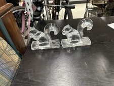 Paden City Glass Book ends Pair of Squirrels Excellent Condition 5 3/8