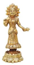 Radha Ji Statue Brass Hindu Deity Goddess Idol Vastu Puja Home Temple 5 Inch picture