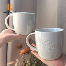 Starbucks Cup Embossed White Ceramic G/T Cup Classic Starbucks Coffee Simple Mug picture