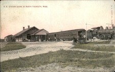 North Falmouth MA Railroad Station E. C. Kropp Co. c1900s-10s Vintage Postcard picture