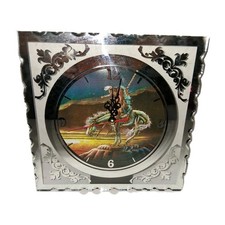 Vintage Native American Glad Designed Clock Battery Powered TIA NGUAN (FLAW) picture