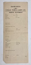 1900 antique UNCLE TOM’S CABIN theater AGENTS STATEMENT broadside Downie’s Co picture