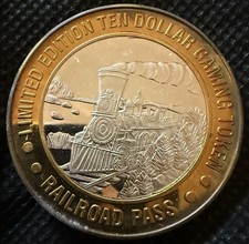 ⭐️RAILROAD PASS HOTEL & CASINO Limited Edition 999% .6 Oz Pure Silver Strke⭐️ picture