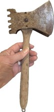 1911 ANTQ VTG RARE MEAT TENDERIZER CHOPPER ICE HAMMER KITCHEN TOOL WOODEN HANDLE picture
