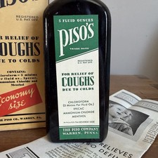 Vintage Piso’s Cough Syrup Chloroform Pharmacy Apothecary DISPLAY ONLY picture