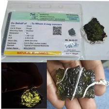 Certified Moldavite Stone Pendant for Men and Women (Green) Carat Plus picture
