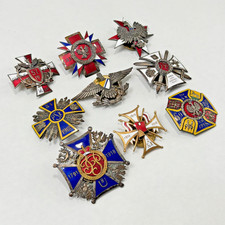 9 Premium Polish WWII-Era Regimental Officer Army Badges – A. Panasiuk Warsaw picture