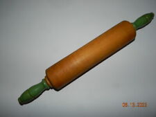 Vintage 10 inch Rolling Pin with Green Handles Nice picture