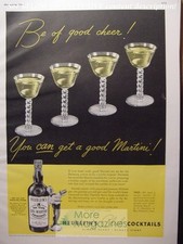 1943 RARE Esquire Advertisement AD HEUBLEIN's Club Cocktails, for DRY MARTINIS. picture