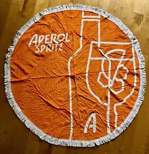 Aperol Spritz Round Orange Beach Towel With Fringe 100% Cotton (55 Inch) *NEW* picture