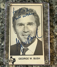 George W. Bush Autographed Team Card Texas Rangers - President Signed - Rare picture