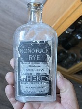 Pre Prohibition Labeled Chas Brueck Holyoke Massachusetts Whiskey Flask Bottle picture