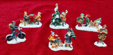 GIFTCO Miniature Victorian Village Polystone Christmas Figurines Complete Set picture