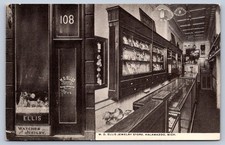 K60/ Kalamazoo Michigan Postcard c1910 Interior M.D. Ellis Jewelry Store 443 picture
