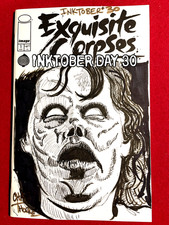 THE EXORCIST  Linda Blair  - Original ART Sketch EXQUISITE CORPSES Blank Variant picture