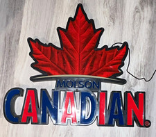 Molson Canadian Lighted Beer Sign Red Maple Leaf Maple Leaf Breweriana Theme picture
