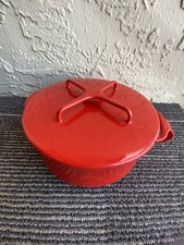 Vintage MCM Dansk 2 Quart Red Enamel Kobenstyle Casserole Dutch Oven Trivet Lid picture