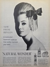 Revlon Natural Wonder Medicated Skin Treatment Make-Up Vintage Print Ad 1963 picture