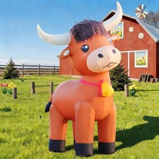 DomKom 6FT Highland Cow Inflatables Christmas Spring, Farm Calf picture