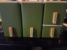 Set of 4 Green Kromex Containers Mid Century Modern picture
