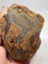 497g Agate Specimen, Unpolished Natural Chalcedony Geode with Concentric Banding picture