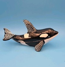 Keren Kopal Orca Whale Trinket Box WL1934 Austrian Crystals picture