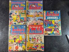 5 VINTAGE GIANT SERIES ARCHIE COMICS #2, #4, #20, #55, #156 - LOW GRADE picture