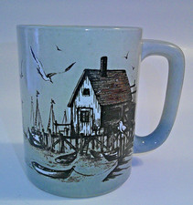 OTAGIRI Fishing Boat Dock Seagulls Boathouse Marina Seaside Nautical  Ocean 12oz picture