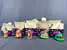 Boxes - Lot of 5 Radko Treasure Sleigh Glass Traditional Holidays Ornaments picture