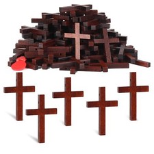 72 Pcs Small Wooden Crosses Wooden Crosses for Crafts Mini Cross Wooden Crosses picture