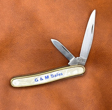 Vintage Cracked Ice Colonial Prov R I USA 2 Blade Advertising Pocket Knife #7 picture
