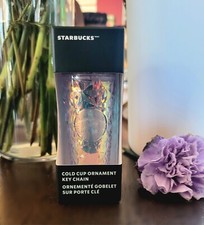 NEW STARBUCKS DIAMOND UNICORN IRIDESCENT GRID KEYCHAIN ORNAMENT COLLECTABLE picture