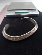Antique Navajo Coin Silver Ingot Cuff Heavy 58.68g Carinated Handmade picture