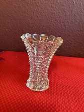 Vintage Indiana Glass Mayflower Clear Flared Bubble Glass Vase W/Scalloped Rim picture