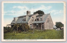 Postcard Riggs House First House in Gloucester Massachusetts  c1922 picture
