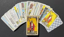 Rider Waite Tarot English Yellow Box with Handwritten Notes Vintage 1971 picture