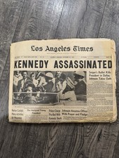 KENNEDY ASSASSINATED 11/23/1963 Original L.A.Times Newspaper Cover picture