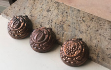 Collection of 3 Mini Vintage French Copper Hanging Molds Moulds w/ a Fruit Motif picture