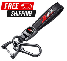 Genuine Leather Car Keychain for Chevy Z71 Key Ring Lanyard Key Fob Holder picture