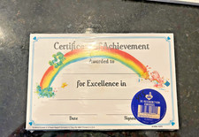 Vintage 1983 American Greetings Care Bears Certificates Pack of 36 NIP 8x5 picture